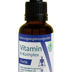 Vitamin K2 Forte Tropfen flüssig, K1 und K2 K-Komplex - Menaquinon MK7, hochdosiertes Liquid in MCT-Öl gelöst und bioaktiver MK-7-Form, 20 ml