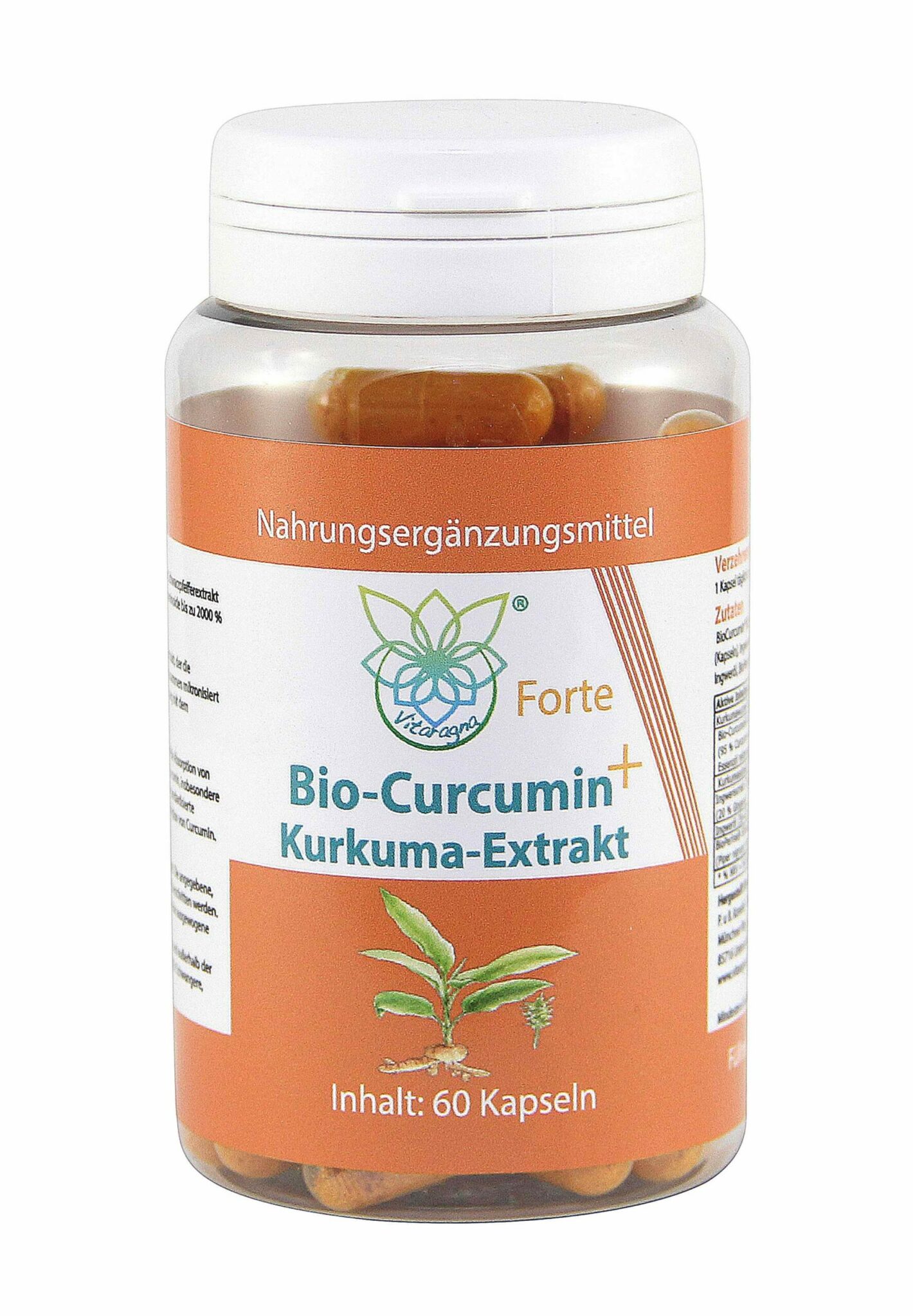 VITARAGNA® Curcumin Forte, 60 Kurkuma Kapseln hochdosiert mit Kurkuma