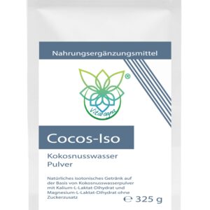 VITARAGNA Cocos-Iso Elektrolyte - Kokoswasser Pulver zum isotonischen Getränk mischen, Kokosnusswasser-Extrakt mit Magnesium u. Kalium ohne Zusatzstoffe, 325g