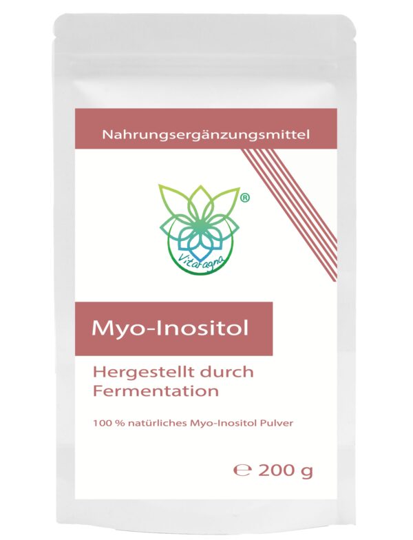 VITARAGNA Myo-Inositol Pulver – Inositol 100% natürlich, fermentiert, 200 g – hochwertig, vegan, ohne Zusätze – 100 Portionen