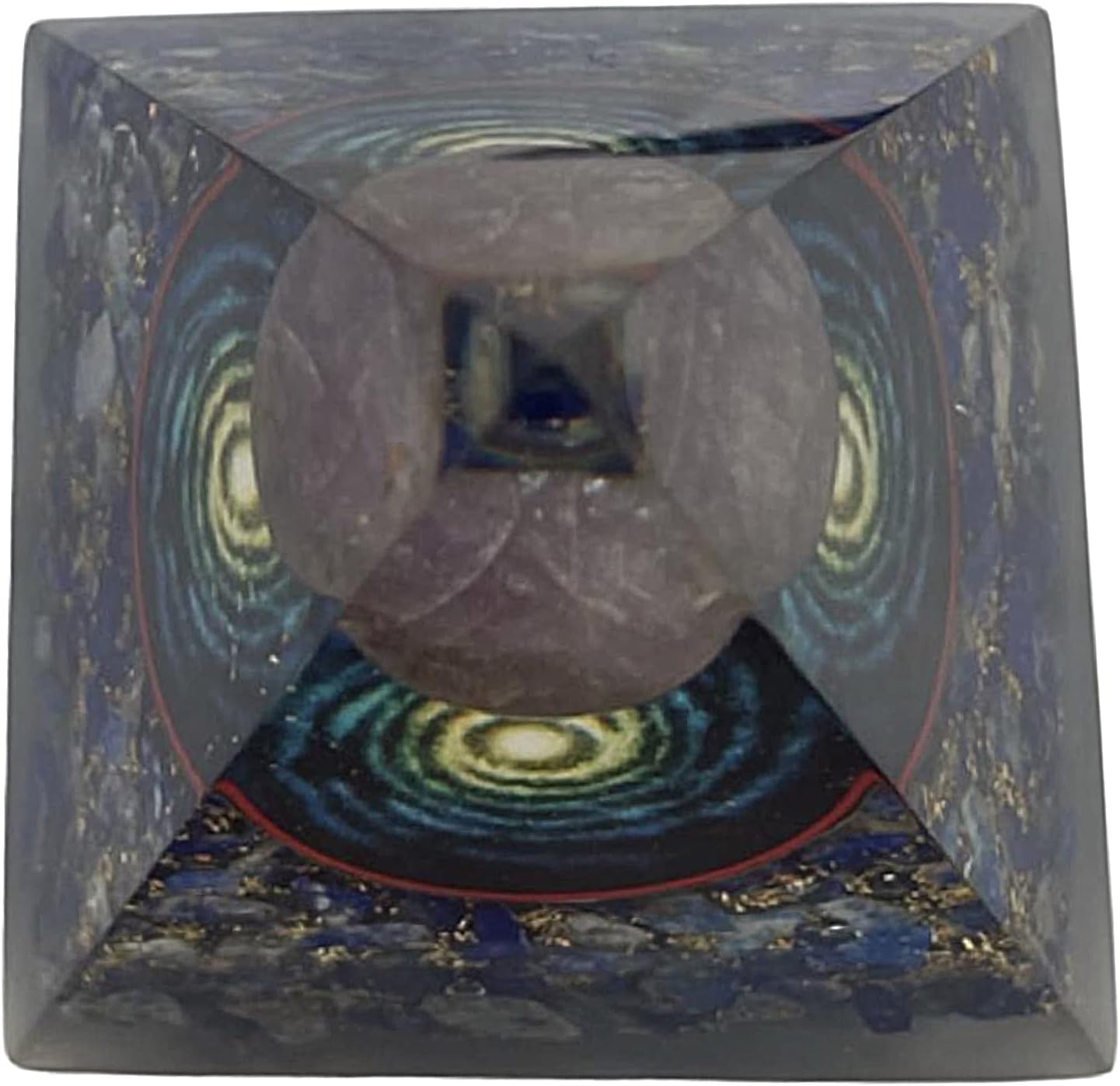 CHONIT Orgonit-Pyramide Galaxy Blau – Ansicht von oben