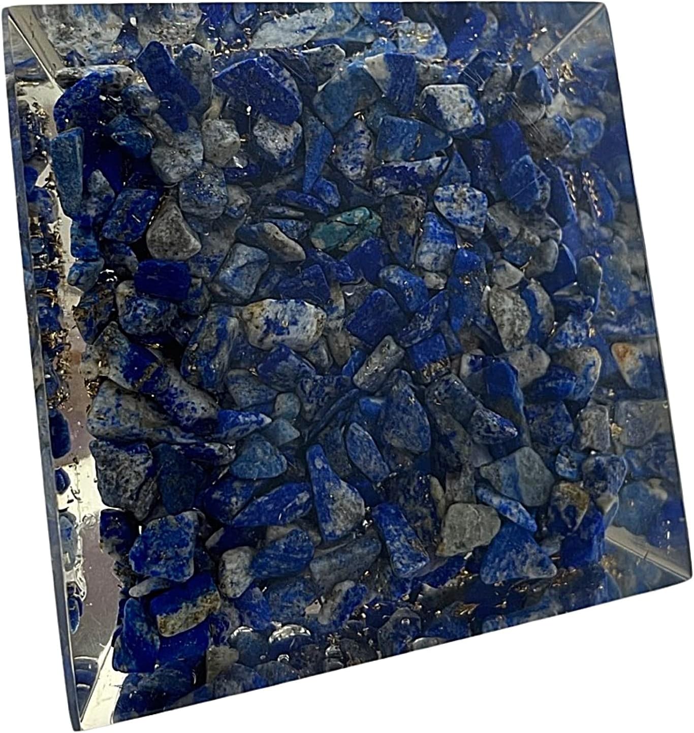 CHONIT Orgonit-Pyramide Galaxy Blau – Ansicht der Unterseite