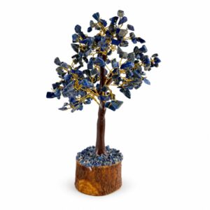 Deko-Baum mit blauen Steinblättchen