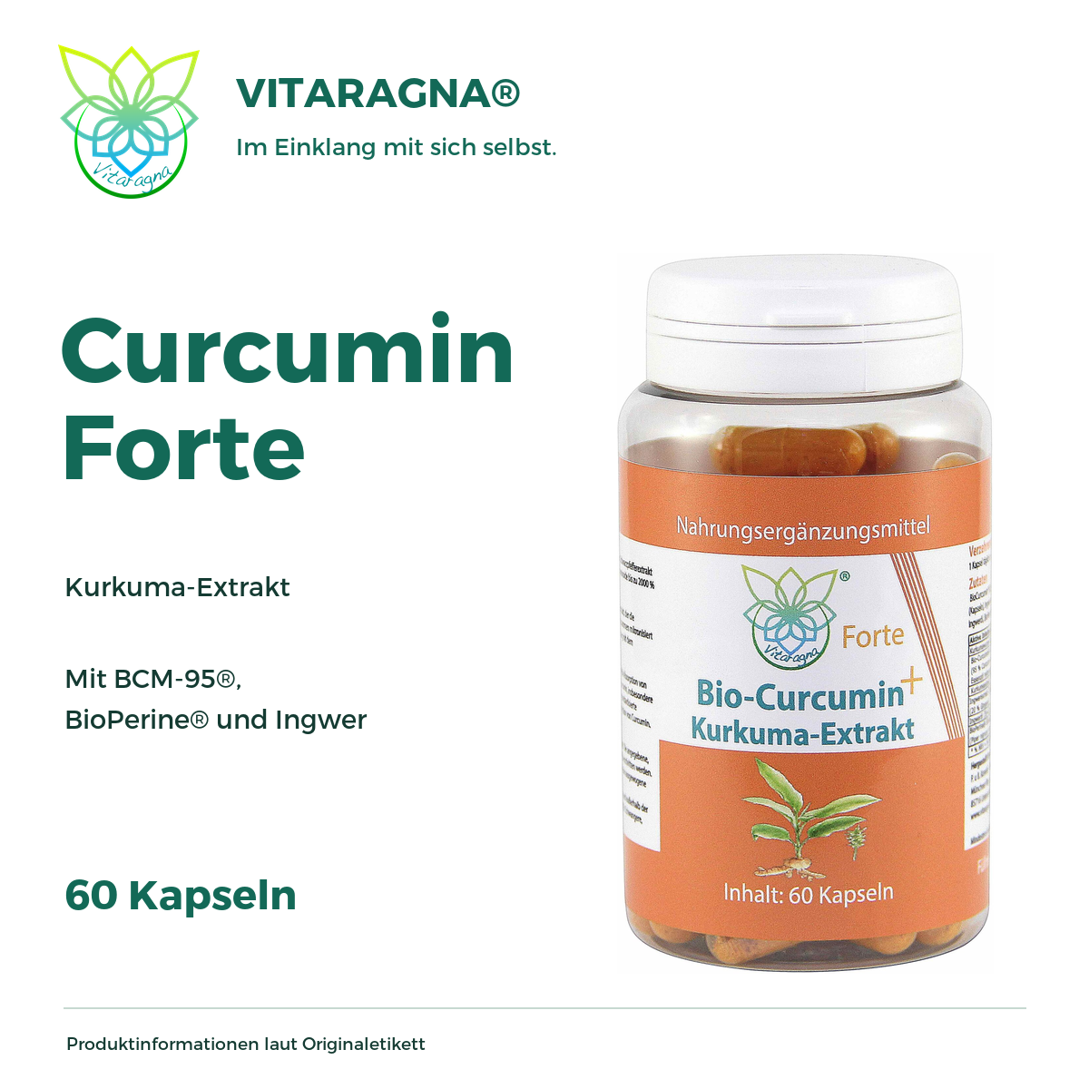 VITARAGNA® Curcumin Forte – Kurkuma, 60 Kapseln – Bild 2
