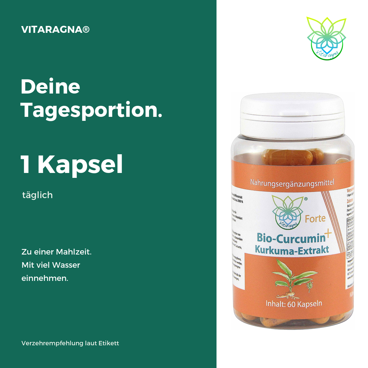 VITARAGNA® Curcumin Forte – Kurkuma, 60 Kapseln – Bild 4