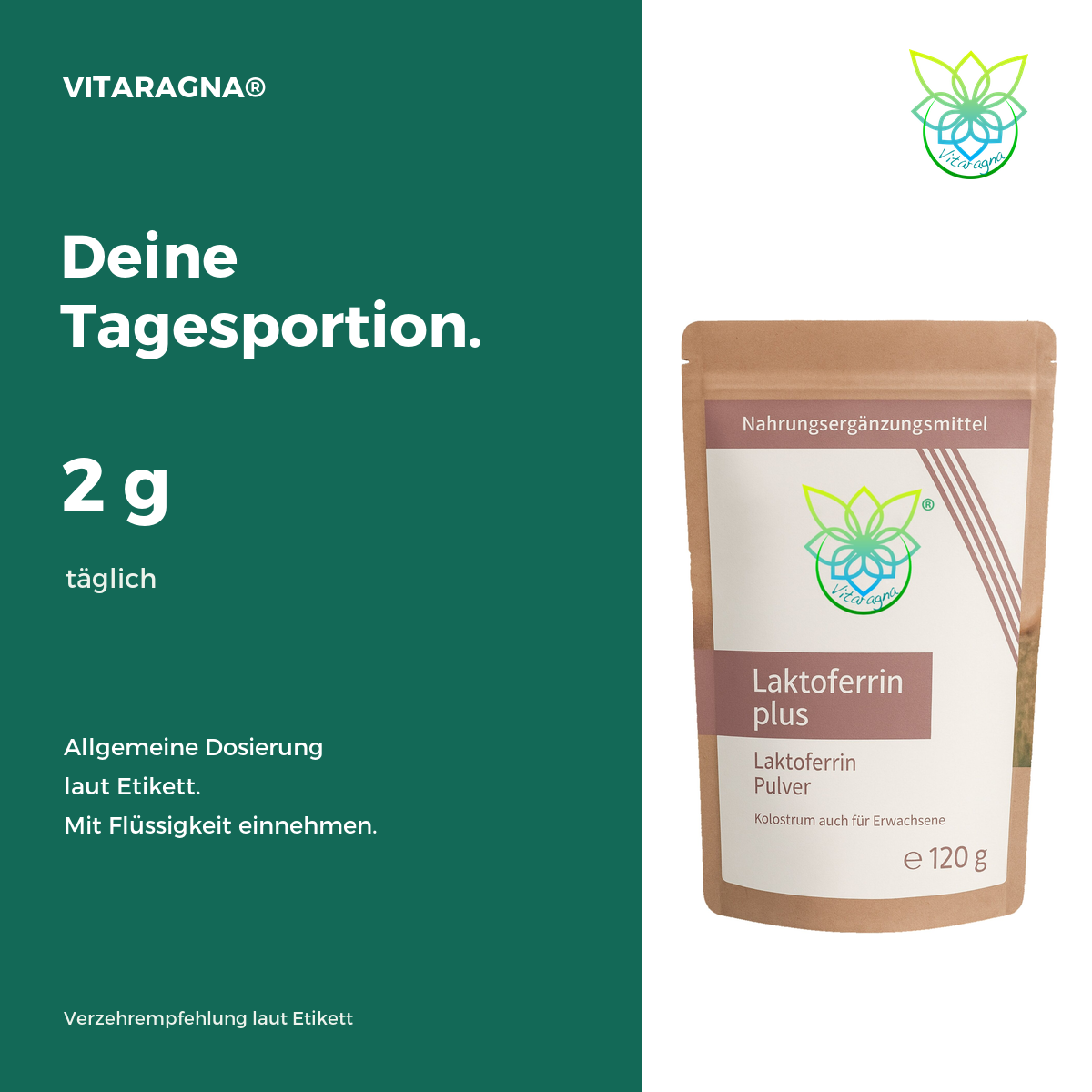 VITARAGNA® Laktoferrin Pulver Plus, 120 g – Bild 4